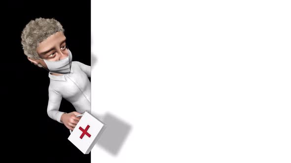 Cartoon 3D Doctor Show Ads  3D Looped on White alt