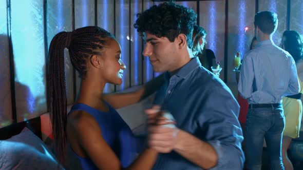 Romantic couple dancing on the floor alt