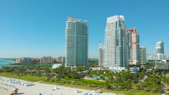 Miami Beach on a Bright Sunny Day, Aerial View