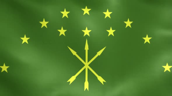 Adygea Flag Waving In The Wind Slowly Looped alt