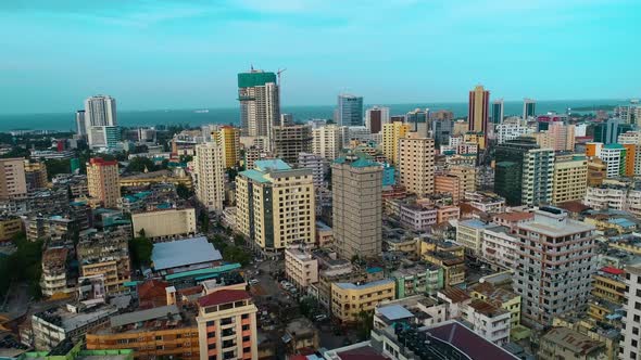 Aerial view of Dar es Salaam city alt