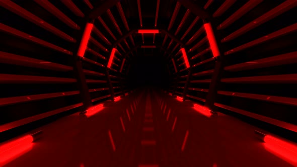 Loop Tunnel With Red Lights