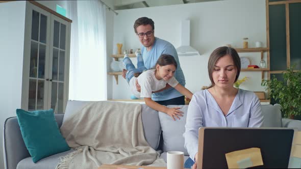The Happy Family United To Support Each Other During Quarantine and Self-Isolation. alt
