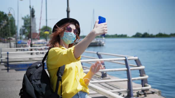 Girl Enjoys Views During Journey After Taking Pictures and Observes Precautionary Measures Wears alt