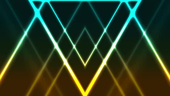 Abstract Glowing Neon Colorful Triangles