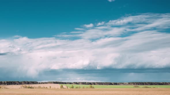 Time Lapse Time-lapse Timelapse Of Countryside Rural Field Spring Meadow Landscape Under Scenic alt