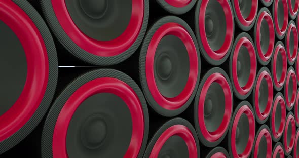 hi-fi stereo speakers dance beat music Red blue loop background 4k alt