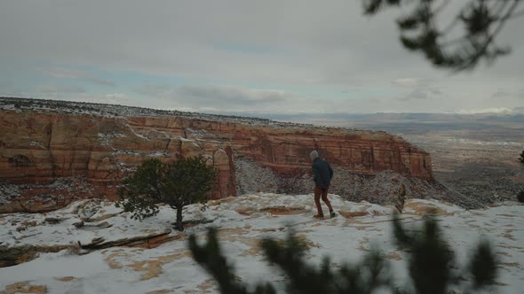Taking Photos of the Beautiful Canyon covered in snowfall. Located at the Colorado National Monument alt