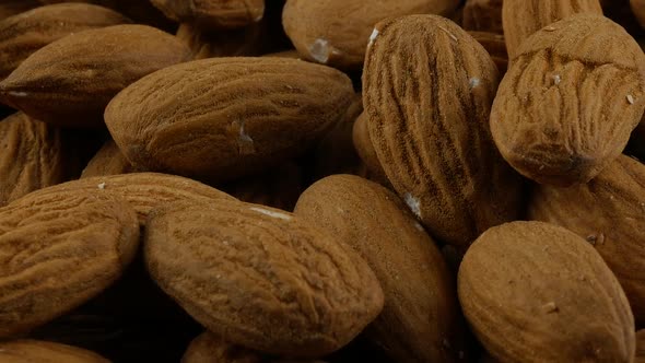 Almonds close up texture