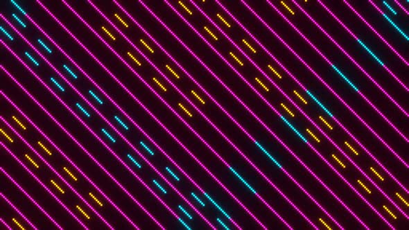Background Of Floating Neon Pixel Lines 02