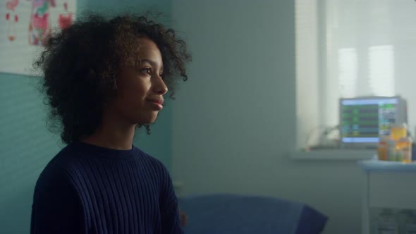 Girl Patient Visit Pediatrician on Health Examination alt