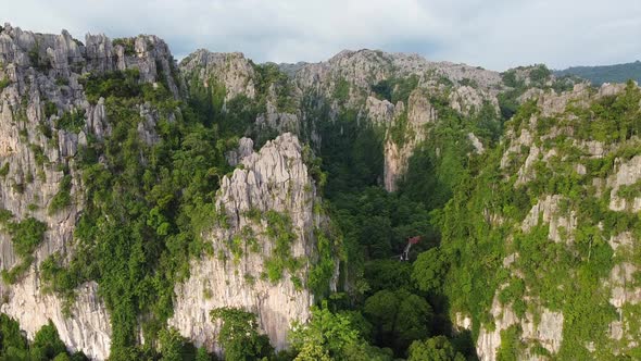 Aerial view of Limestone mountains