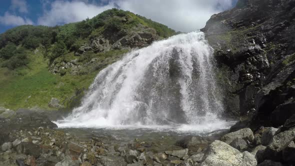 Beautiful Waterfall on Sunny Day