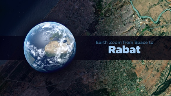 Rabat (Morocco) Earth Zoom to the City from Space