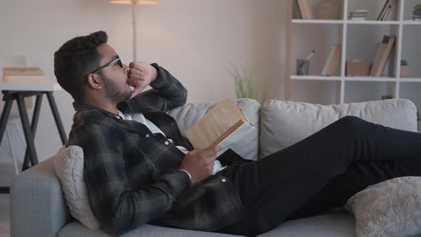 Domestic Reading Book Leisure Man Home Relaxing alt