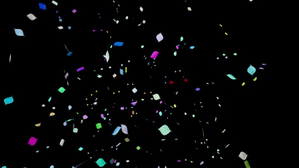 Colorful ribbons fall in the joy of party and holiday Isolated by Alpha channel alt