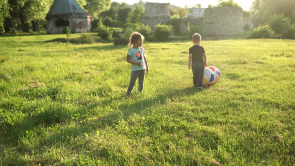 Summer Vacation Nature Happy Family Childhood Friendship Two Small Toddler Preschool Children Baby alt