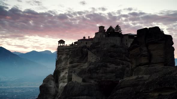 Sunset over Monastery, Meteora Greece