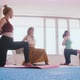 Three Women Standing on Yoga Mats on Their Knees and Does the Practice - VideoHive Item for Sale