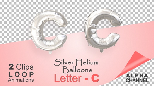 Silver Helium Balloons With Letter – C