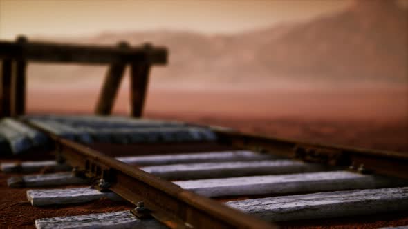Abandoned Railway Tracks in the Desert alt