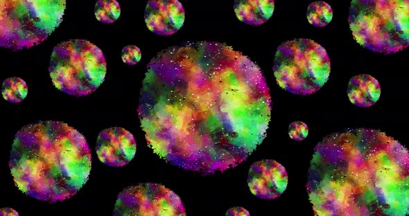 Abstract animated colored balls animation.Multicolor liquid background.