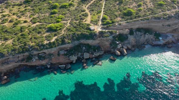 View of the Island Illa De Tagomago From a Bird's Eye View. Ibiza and Balearic Islands in the