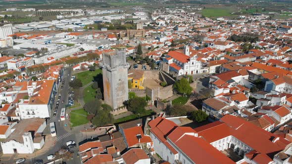  Aerial Drone View of Beja Town, Medieval Small Town of Portugal alt