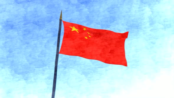 China Flag Stop Motion