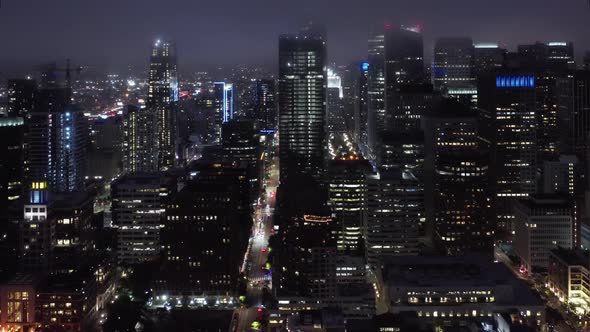 The Financial Capital of USA. Night City Skyline, Downtown San Francisco,  alt