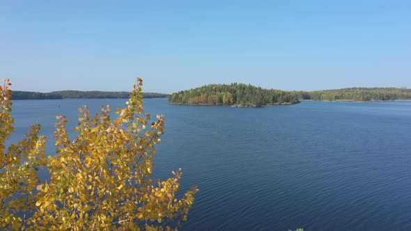 A Small Island in the Middle of the Lake Saimaa in Finland