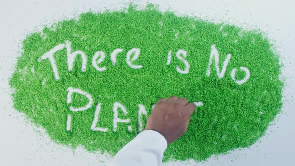Indian Hand Writes On Green There Is No Planet B