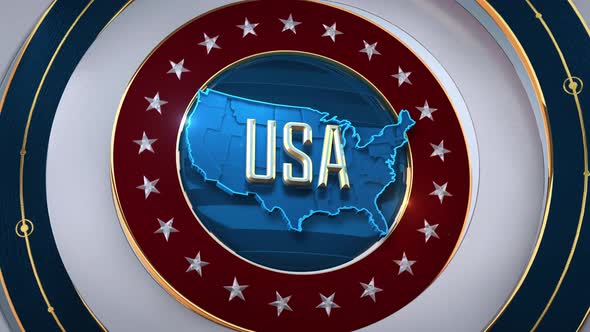 United States of America Map with Flag 4K alt