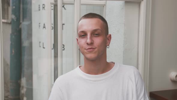 Smiling Young Adult Homosexual Gay Man, Looking at Camera and Smiling Happy alt
