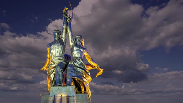 monument Rabochiy i Kolkhoznitsa, Moscow, Russia. Made of in 1937