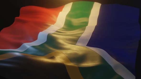 South Africa Flag Low Angle View