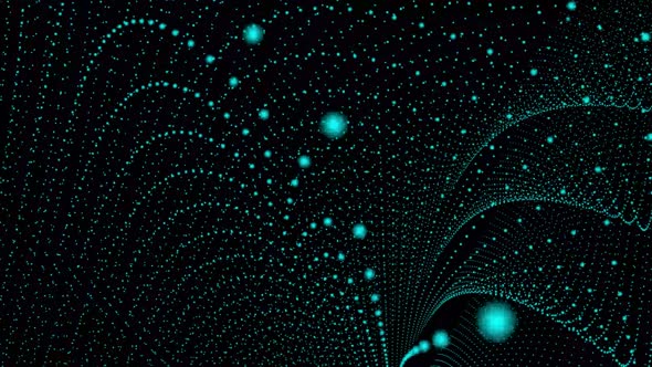 cyan color particle wave background animation. Vd 1078