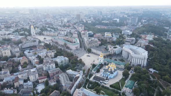 Cityscape of Kyiv, Ukraine. Aerial View, Slow Motion alt