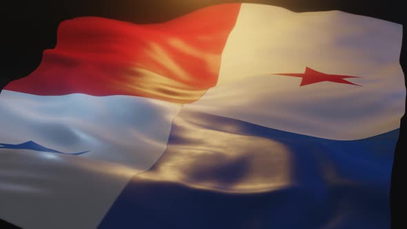 Panama Flag Low Angle View