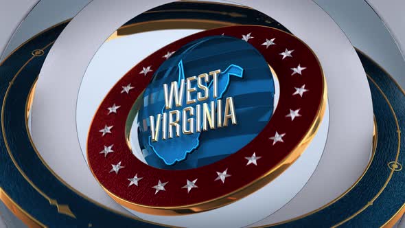 West Virginia States of America State Map with Flag 4K