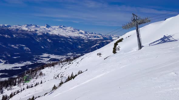 Tauplitz Alm, Austria, 22 Feb 2020. Ski resort Tauplitz Alm in Alps