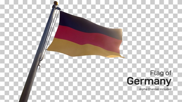 Germany Flag on a Flagpole with Alpha-Channel alt