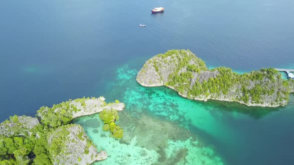 Flight Over the Islands of the Raja Ampat Archipelago