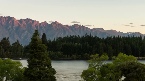 Time Lapse - Queenstown, Lake Wakapitu and Mountain Scenery in New Zealand alt