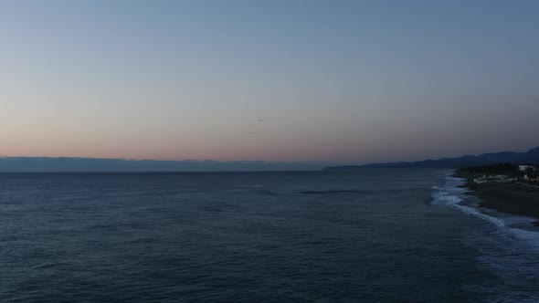 Aerial View of Mediterranean Ocean and Birds alt