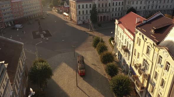 The Tram exhibit on the square of Sovetsk alt