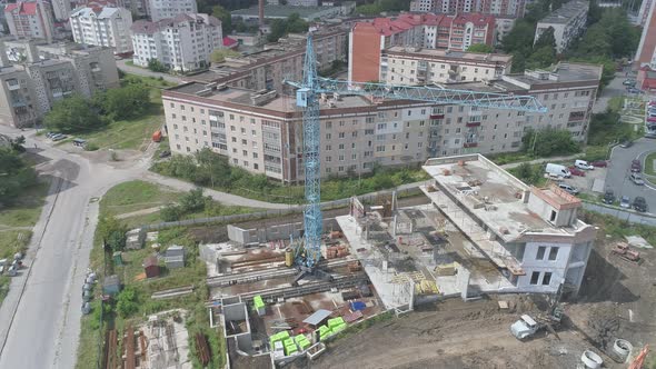 Aerial view of a construction site alt
