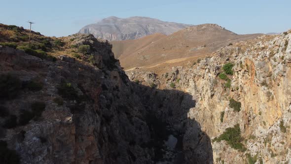 Panorama of Preveli Beach at Libyan Sea River and Palm Forest Southern Crete  Greece alt