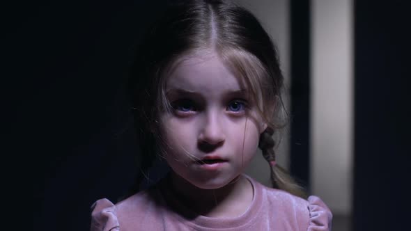 Little Female Child Suddenly Scared on Camera, Afraid of Darkness ...