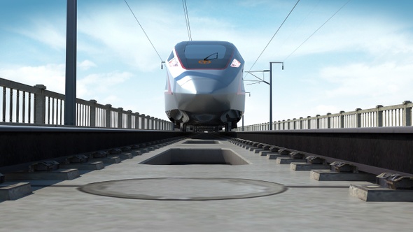 High-speed rail rushes to the camera alt